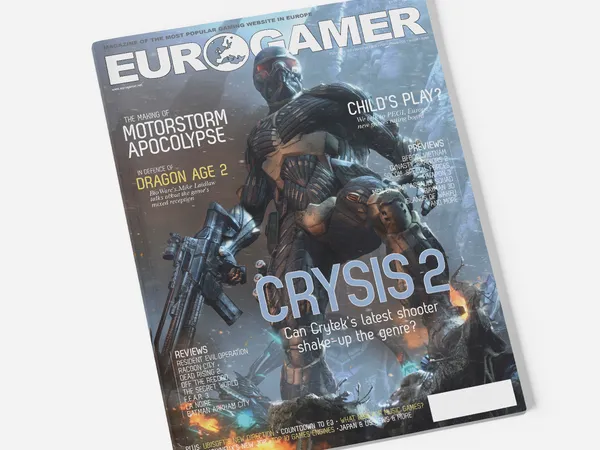 Print magazine concept translating Eurogamer's website content to a print layout