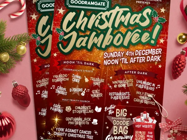 Christmas festival promotional flyer design for Goodramgate, York